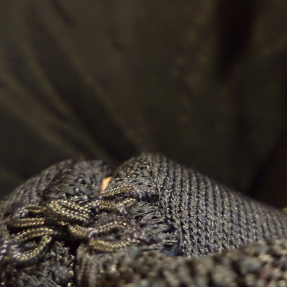 Ming Wang Open Front Jacket  ~ Navy with White Dots + Swirl Accents ~ Large  New - Picture 5 of 12